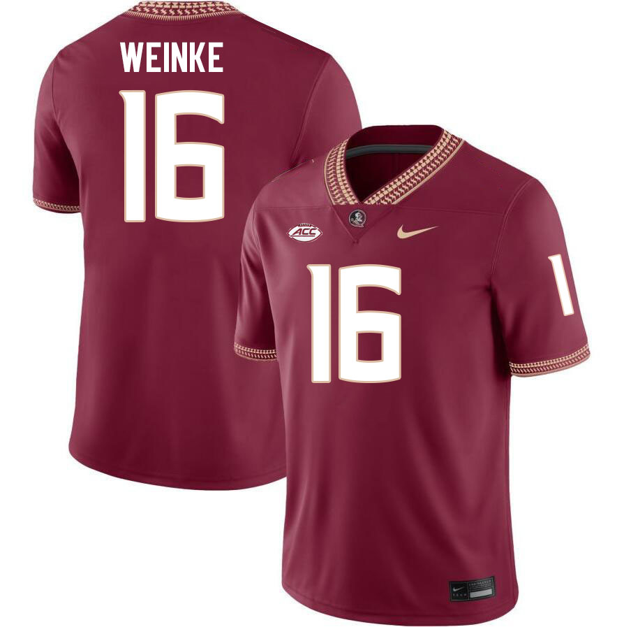#16 Chris Weinke Florida State Seminoles Jerseys Football Stitched-Maroon